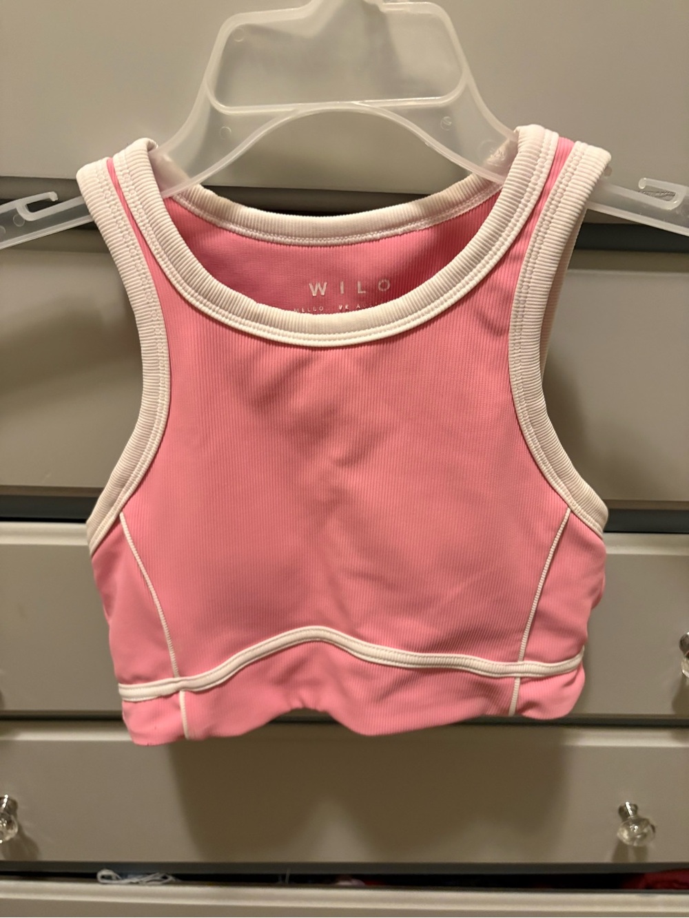 Willow Kids Pink Swim Tank with White Trim